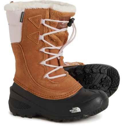 The North Face Girls Shellista Lace IV Boots - Waterproof, Insulated in Toasted Brown/Lavenderfog