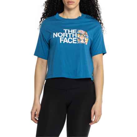 The North Face Half Dome Crop T-Shirt - Short Sleeve in Banff Blue
