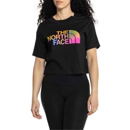 The North Face Half Dome Crop T-Shirt - Short Sleeve in Tnf Black/Ombre Graphic