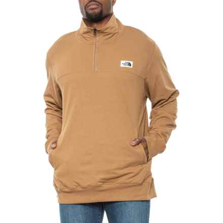 The North Face Heritage Patch Hoodie - Zip Neck in Utility Brown