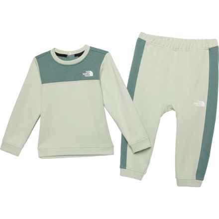 The North Face Infant Boys and Girls Tech Sweatshirt and Pants Set in Misty Sage