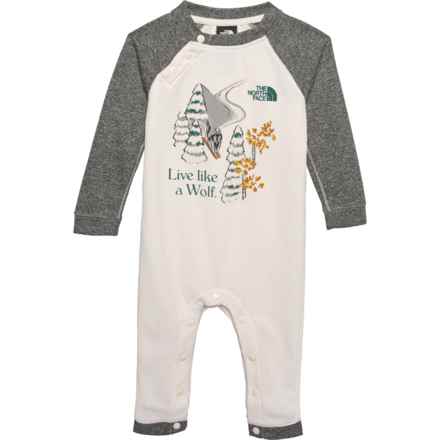 The North Face Infant Boys and Girls Waffle-Knit Base Layer Baby Bodysuit - Long Sleeve in Gardenia White