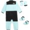 3FJNY_2 The North Face Infant Girls Denali Polartec® Fleece One-Piece Jumpsuit, Mittens and Booties Set