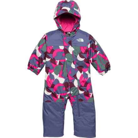 The North Face Infant Girls Freedom Snow Suit - Insulated in Mr. Pink Big Abstrct Pt