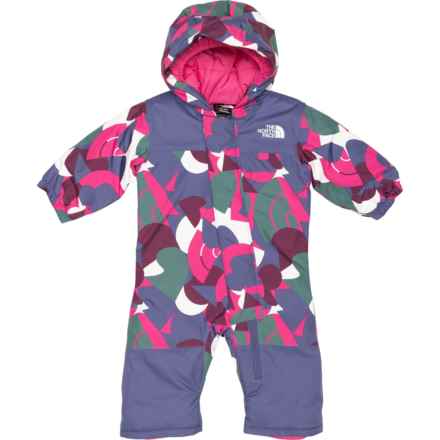 The North Face Infant Girls Freedom Snow Suit - Waterproof, Insulated in Mr. Pink Big Abstrct Pt