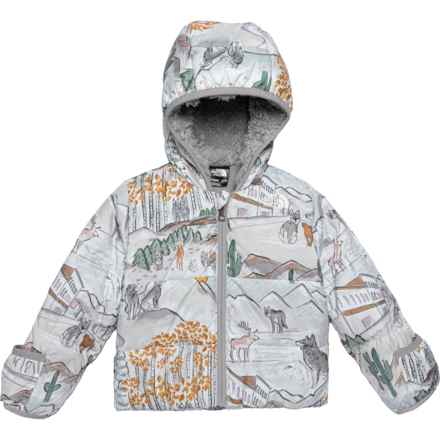 The North Face Infant Girls North Down Hooded Jacket - 600 Fill Power in Tnf White Like A Wlf Pt