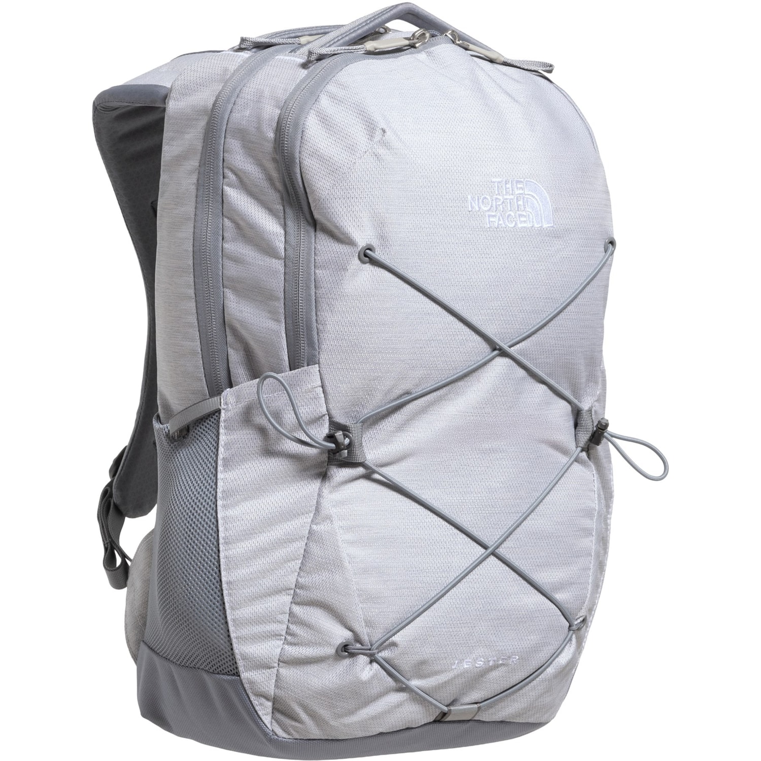 north face backpack tnf white metallic melange/mid grey The North Face Jester Backpack Women's (TNF White Metallic Melange/Mid Grey)