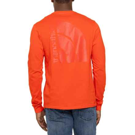 The North Face Jumbo Half Dome T-Shirt - Long Sleeve in Half Dome Lw Fiery Red/Tonal