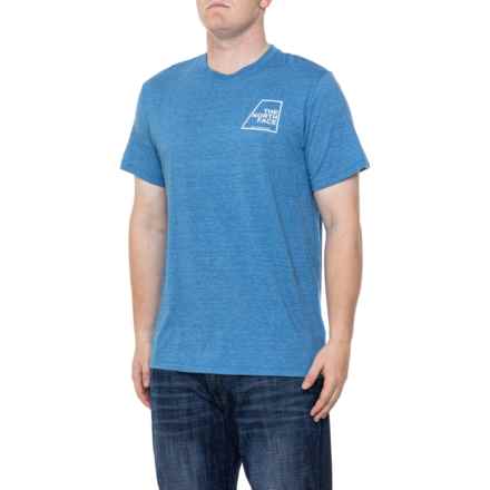 The North Face Logo Marks Tri-Blend T-Shirt - Short Sleeve in Banff Blue Heather