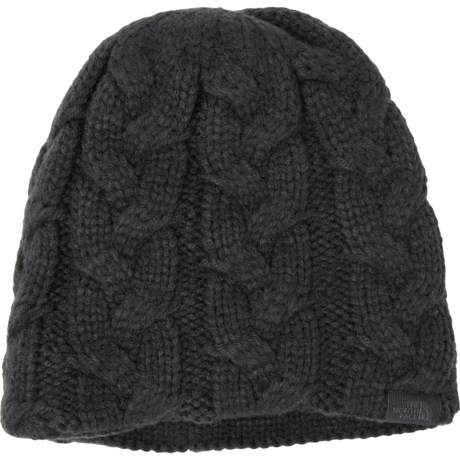 The North Face Minna Cable-Knit Beanie (For Women) in Tnf Black