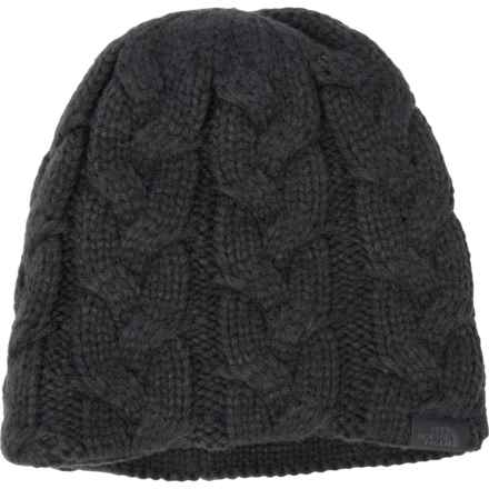 The North Face Minna Cable-Knit Beanie in Tnf Black