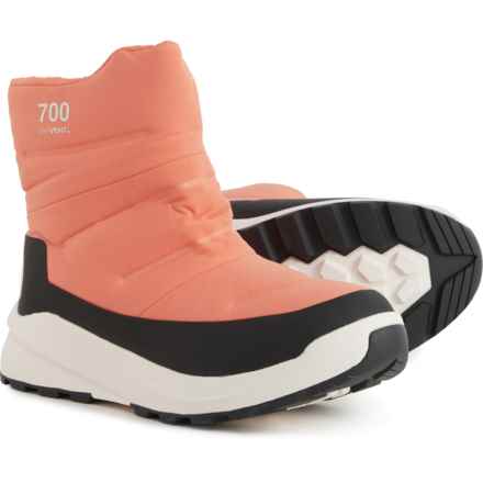 The North Face Nuptse II Winter Booties - Waterproof, Insulated (For Women) in Coral Sunrise/Tnf Black