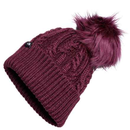 The North Face Oh Mega Pom Beanie (For Big Girls) in Boysenberry