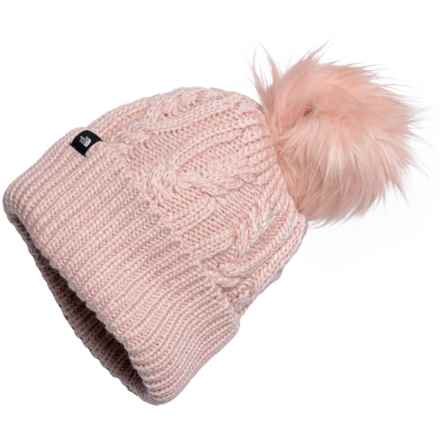 The North Face Oh Mega Pom Beanie (For Big Girls) in Pink Moss