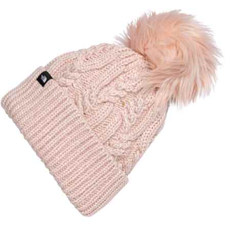 The North Face Oh Mega Pom Beanie (For Girls) in Pink Moss