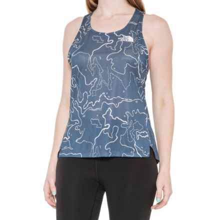 The North Face Printed Sunriser Tank Top in Shady Blue Valley Topo Print