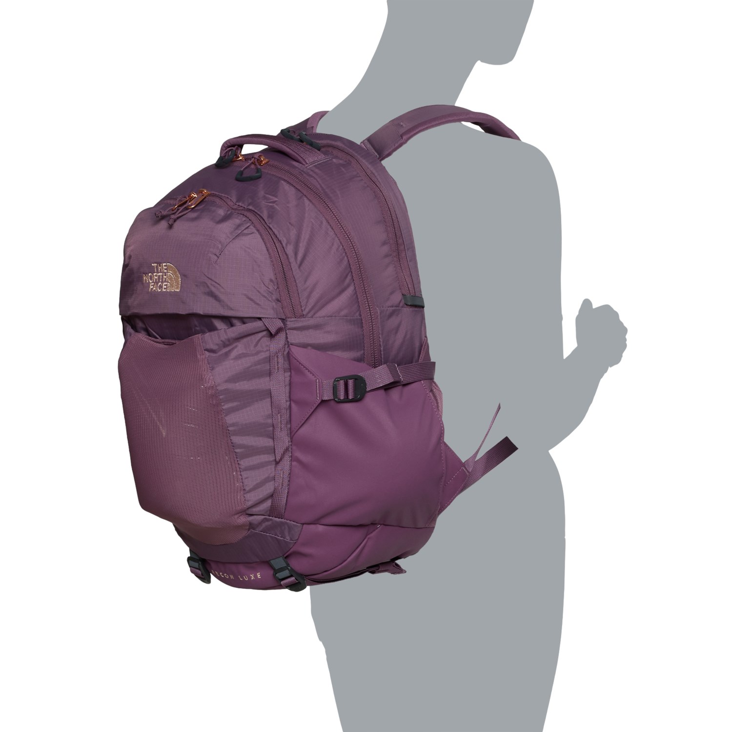 The North Face Recon Luxe Backpack - Women's Midnight Mauve/Burnt Coral Metallic / 30L The North Face Recon Luxe Backpack - Women's Midnight Mauve/Burnt Coral Metallic / 30L