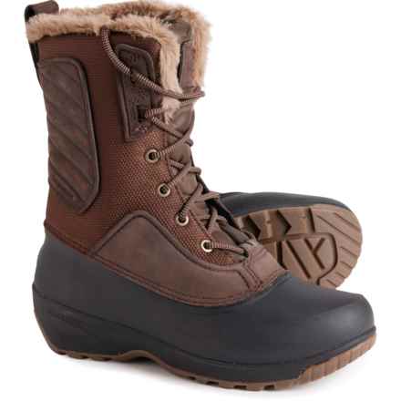 The North Face Shellista IV Mid Boots - Waterproof, Leather (For Women) in Demitasse Brown/Tnf Black