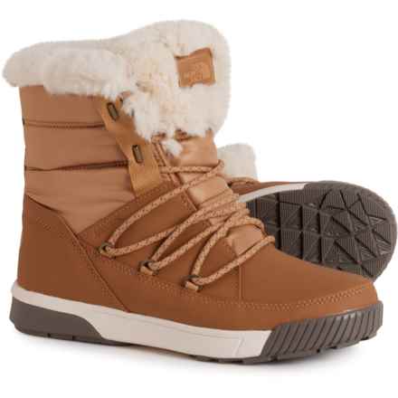 The North Face Sierra Luxe Snow Boots - Waterproof, Insulated, Leather (For Women) in Almond Butter/Falconbrn