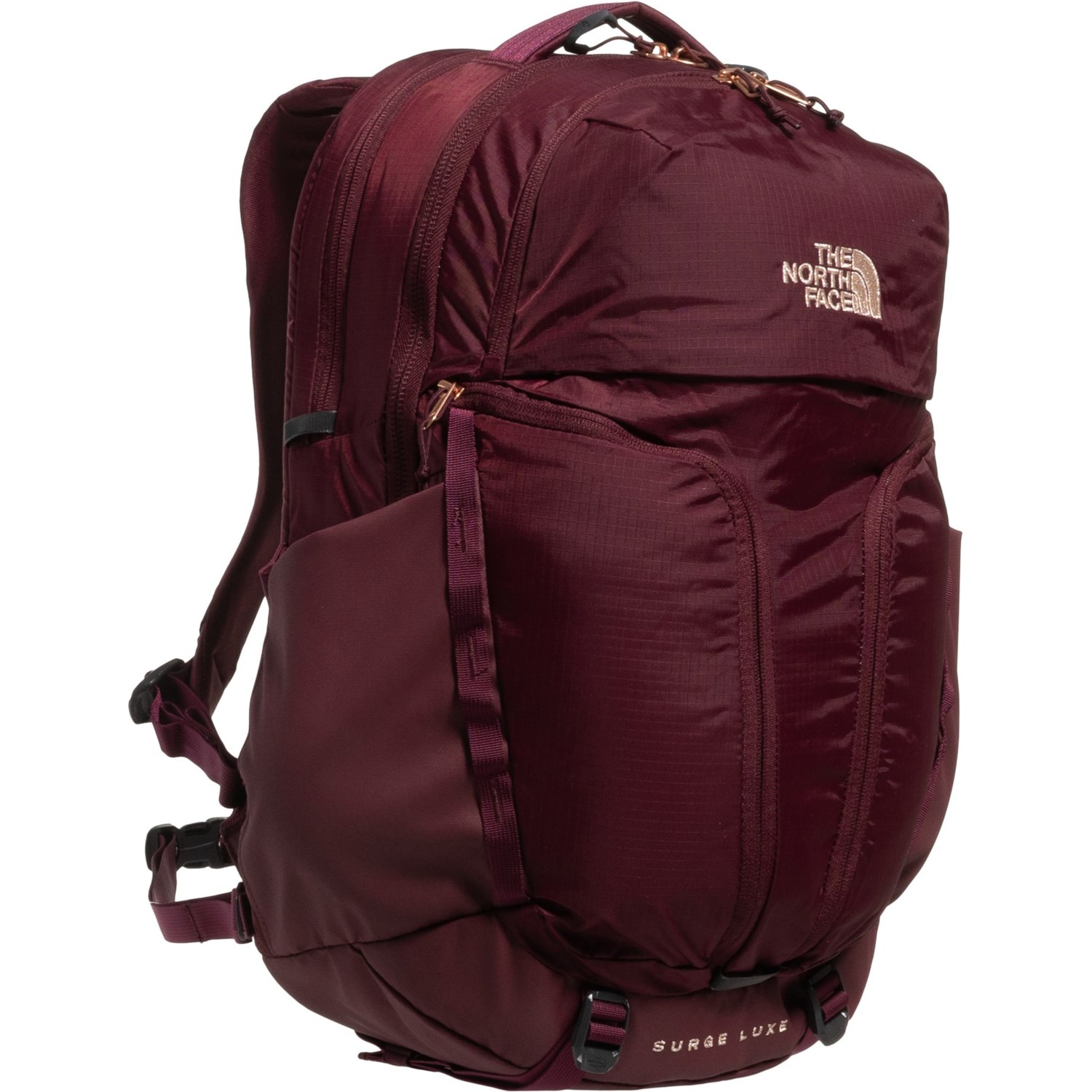 The North Face Surge Luxe Backpack Plum/Coral Metallic The North Face Surge Luxe Backpack Plum/Coral Metallic