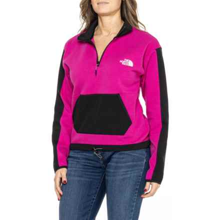 The North Face Tech Crop Sweatshirt - Zip Neck in Fuschia Pink