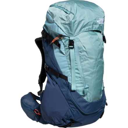The North Face Terra 55 L Backpack - Reef Waters/Shady Blue/Retro Orange in Reef Waters/Shady Blue/Retro Org - Closeouts