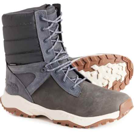 The North Face ThermoBall® Zip-Up Boots - Waterproof, Insulated (For Men) in Asphalt Grey/Vintage Whte