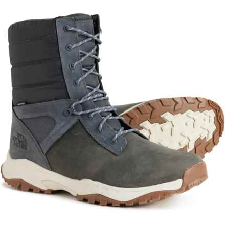 The North Face ThermoBall® Zip-Up Winter Boots - Waterproof, Insulated, Leather (For Men) in Asphalt Grey/Vintage Whte