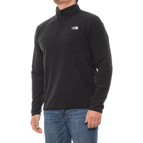 The North Face TKA Glacier Shirt - Zip Neck, Long Sleeve in Tnf Black