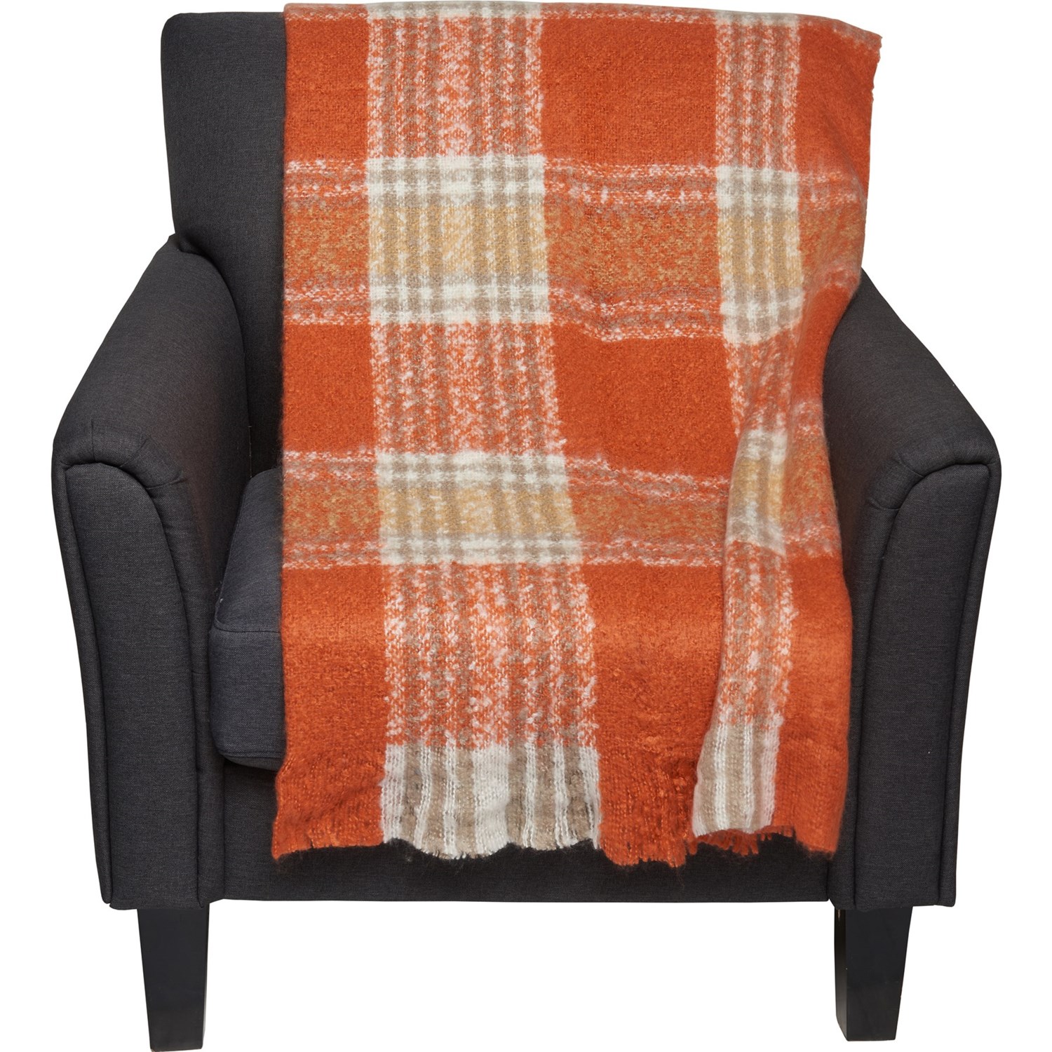 The Prairie by Rachel Ashwell Brushed Plaid Oversized Mohair Throw