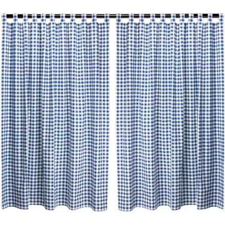 Thermalogic Buffalo Check Energy Efficient Insulated Curtains - 160x84”, Tab Top, 2 Panels, Blue in Blue