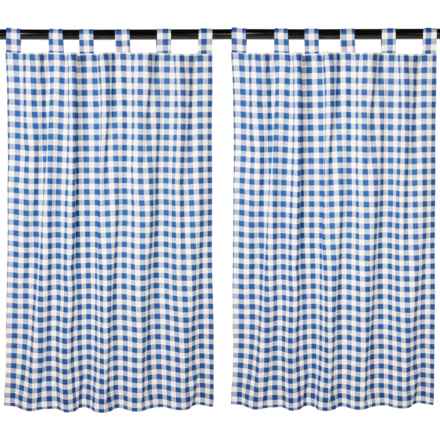 Thermalogic Buffalo Check Energy Efficient Insulated Curtains - 80x54”, Grommet Top, 2 Panels, Blue in Blue