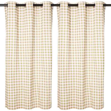 Thermalogic Buffalo Check Energy Efficient Insulated Curtains - 80x63”, Grommet Top, 2 Panels, Wheat in Wheat