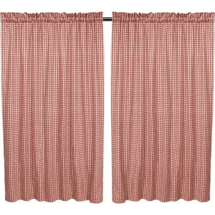 Thermalogic Checkmate Energy Efficient Insulated Curtains - 160x84”, Pole Top, 2 Panels, Burgundy in Burgundy