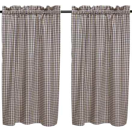 Thermalogic Checkmate Energy Efficient Insulated Curtains - 80x54”, Tie-Up Pole Top, 2 Panels, Navy in Navy