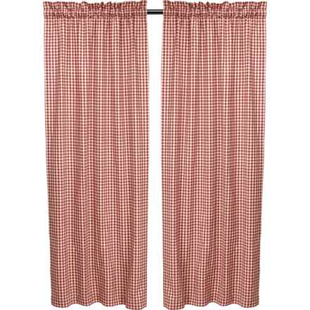 Thermalogic Checkmate Energy Efficient Insulated Curtains - 80x84”, Pole Top, 2 Panels, Burgundy in Burgundy