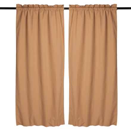Thermalogic Prescott Room Darkening Insulated Curtains - 80x63”, Pole Top, 2 Panels, Camel in Camel