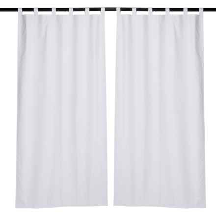 Thermalogic Prescott Room Darkening Insulated Curtains - 80x84”, Tab Top, 2 Panels, White in White