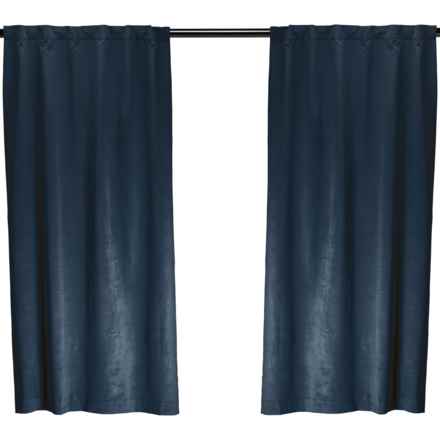Thermalogic Seren Dual Header Energy Efficient Insulated Curtains - 100x95”, Back Tab, 2 Panels, Dark Blue in Dark Blue