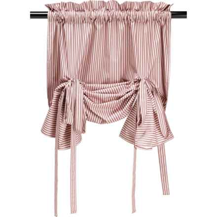 Thermalogic Ticking Stripe Energy Efficient Insulated Curtain - 40x63”, Tie-Up Pole Top, 1 Panel, Burgundy in Burgundy