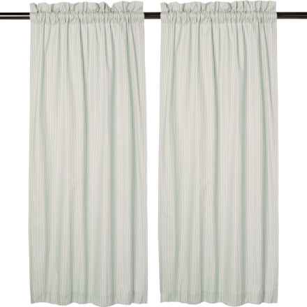 Thermalogic Ticking Stripe Energy Efficient Insulated Curtains - 80x72”, Pole Top, 2 Panels, Sage in Sage