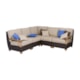 Three Birds Casual Ciera Wicker and Teak Sectional Set - Deep Seating