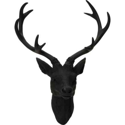 Three Hands 16x12.25” Deer Head Wall Decoration in Black