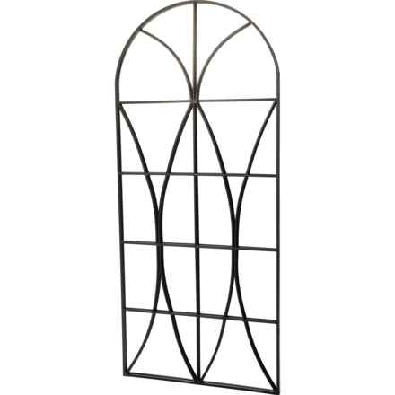 Three Hands 25.5x59x1.25” Arched Metal Wall Mirror in Black