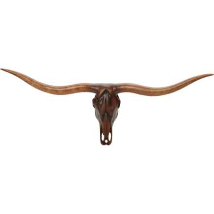 Three Hands 28x11x4” Bull Skull Wall Decor in Brown