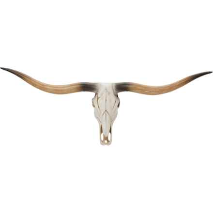 Three Hands 29.25x11x4” Bull Skull Wall Decor in White