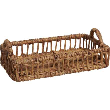Three Hands Water Hyacinth Basket Tray - 4.75x20x12.25” in Natural