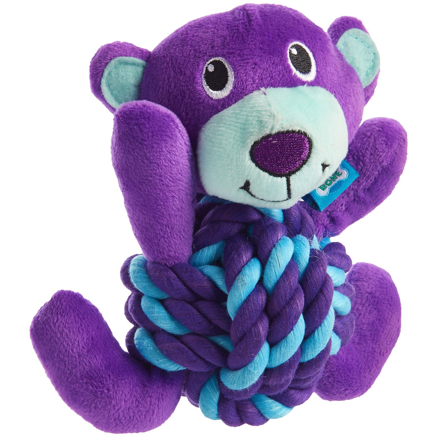 Throw Me A Bone Rope Ball Dog Toy Bear