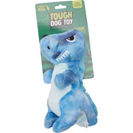 Throw Me A Bone Tough Chew Dino Dog Toy - 6”, Squeaker in Multi