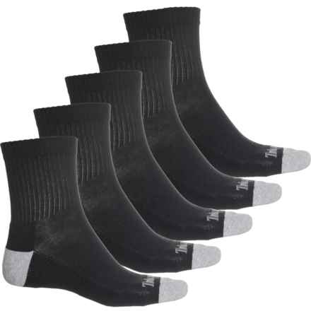 Timberland 2-Color Logo Half Cushioned Mid-Length Socks - 5-Pack, Crew (For Men) in Medium Grey
